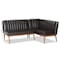 Baxton Studio Daymond Mid-Century Dark Brown Faux Leather and Walnut Brown Wood 2-PC Dining Nook Banquette Set 186-11349-Zoro - alternate 7